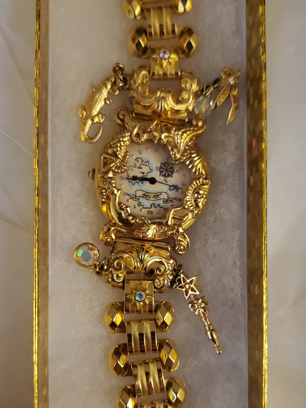 Vintage Retired Kirks Folly Foreverland Peter Pan Neverland Charm Bracelet Watch - Picture 3 of 12